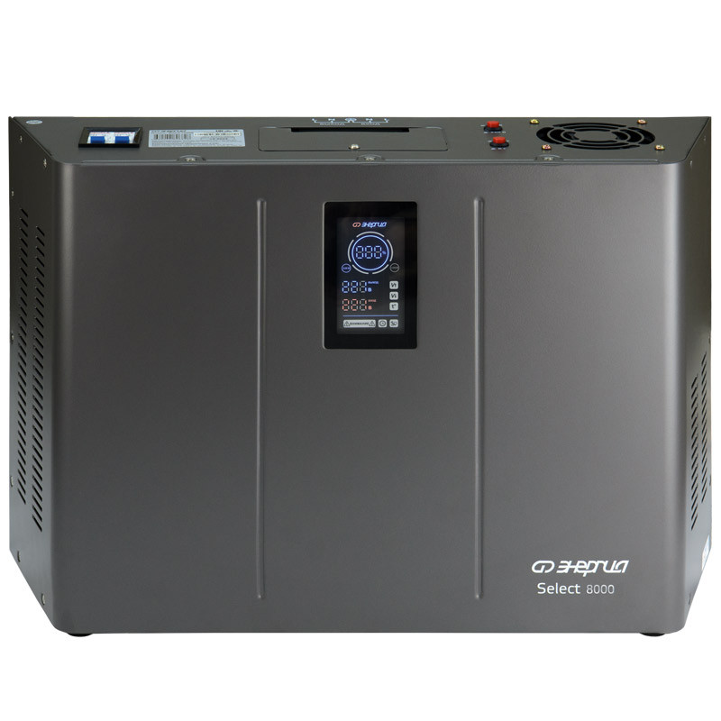 Стабилизатор напряжения тиристорный ЭНЕРГИЯ Select (8000 ВА, 100-260В, IP20, 3 года гарантия)