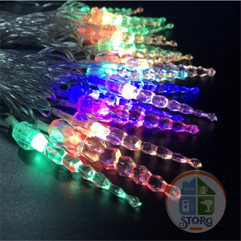Гирлянда светодиодна S-TORG фигурная "Большая Сосулька Матовая" 50 Led Синий черный кабель