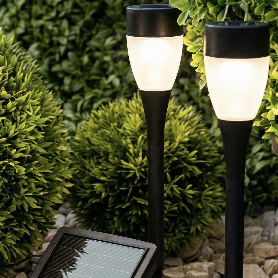 Фонарь садовый на солнечной батарее INBLOOM 4.5х25.5см, 1х1 1.2V 2/3ААА 100mAh, 1LED*белый, пластик