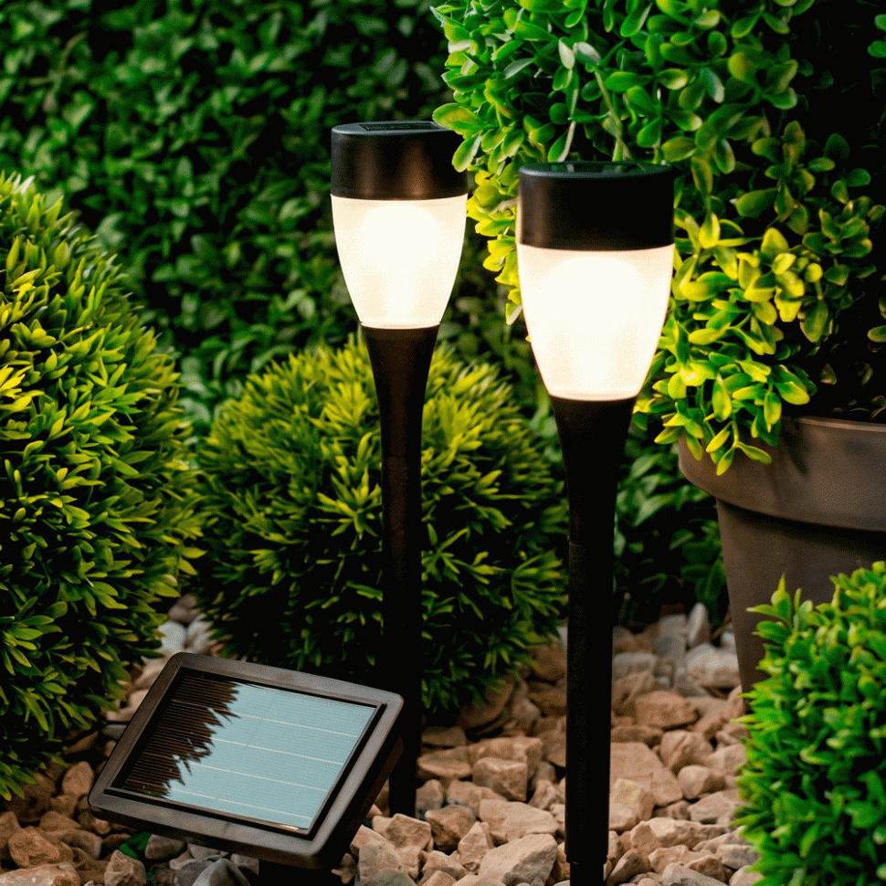 Фонарь садовый на солнечной батарее INBLOOM 4.5х25.5см, 1х1 1.2V 2/3ААА 100mAh, 1LED*белый, пластик