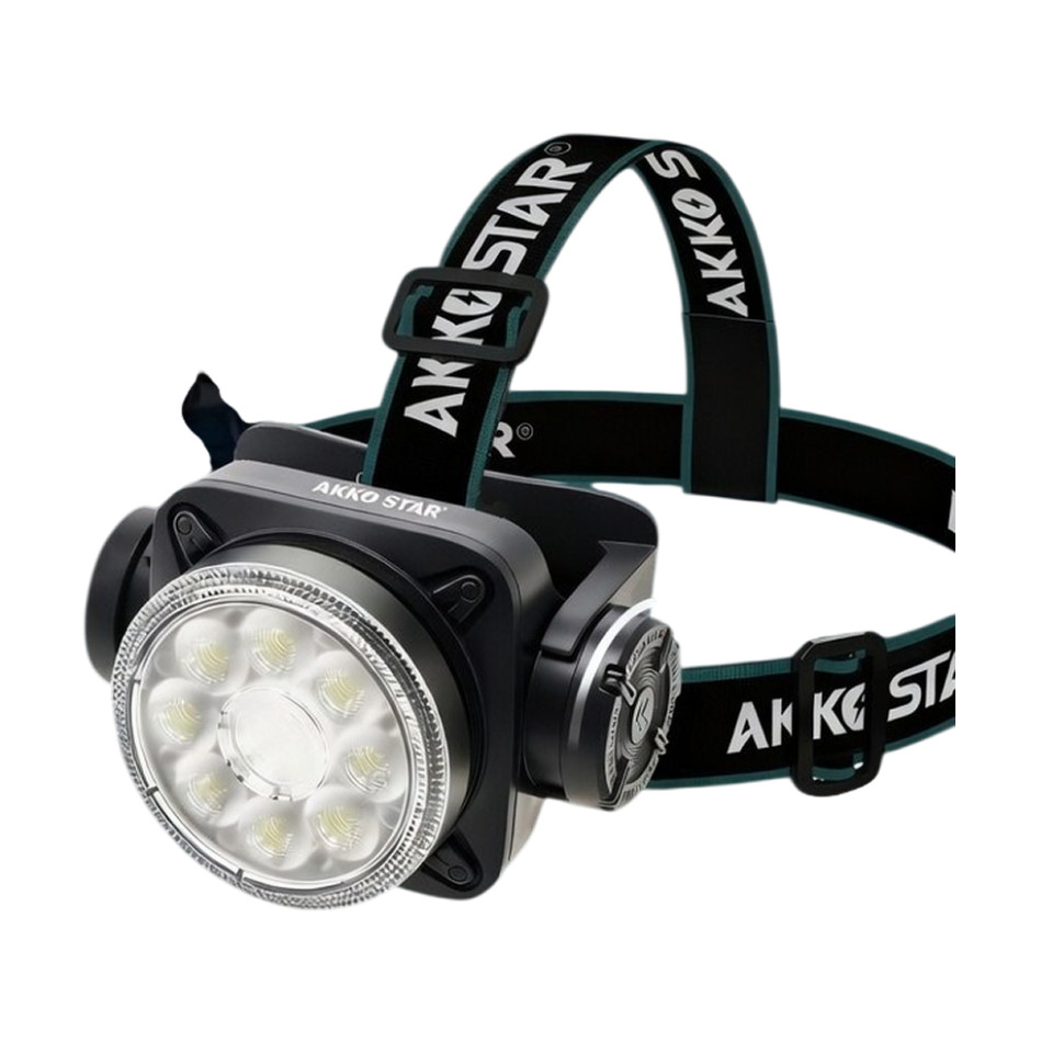 Фонарь налобный AKKOSTAR 3-режима 6W/520lm тактический 3000mAh (Type-c)