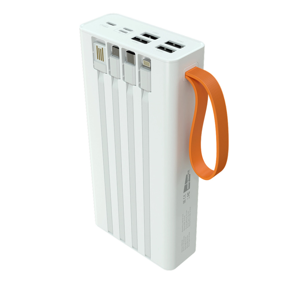 Внешний аккумулятор Power Bank More choice PB22-30 с кабелем 2USB 2.1A - 30000mAh, Белый (4620202550583) Внешний аккумулятор Power Bank More choice PB22-30 с кабелем 2USB 2.1A - 30000mAh, Белый (4620202550583)