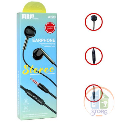 Наушники проводные с микрофоном MRM A53 ( Black )