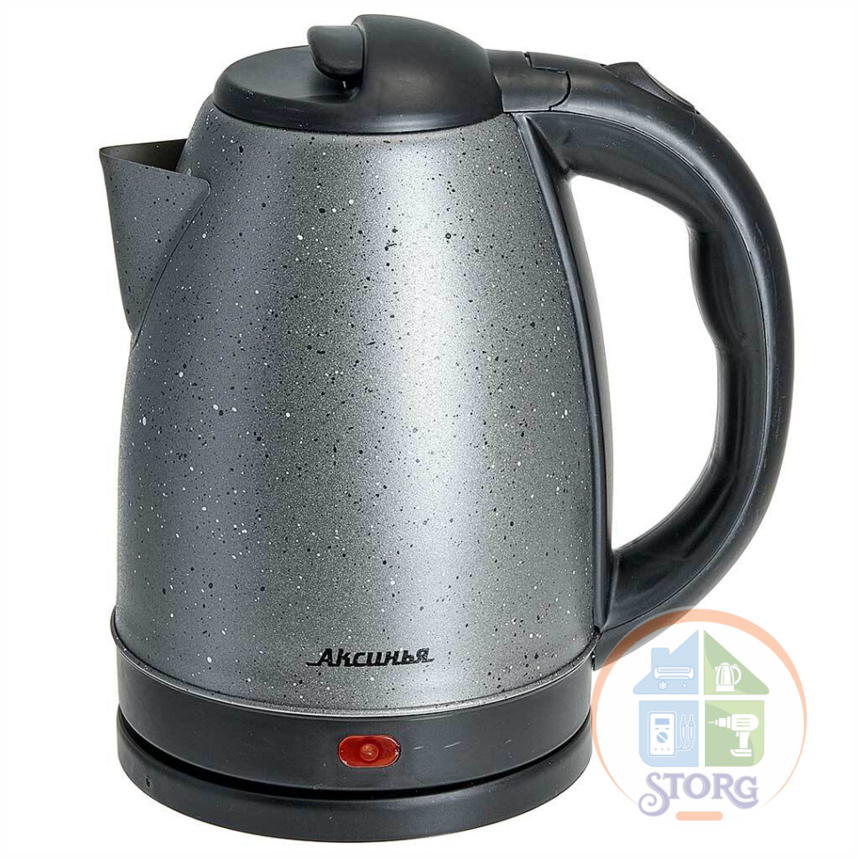 Чайник электрический АКСИНЬЯ КС-1008, нерж.сталь, 1.8л, 1500 Вт, серый