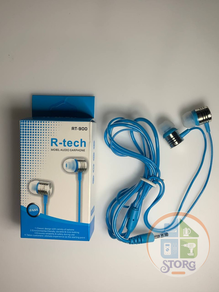 Вакуумные внутриканальные наушники R-Tech RT-900 (Голубой)