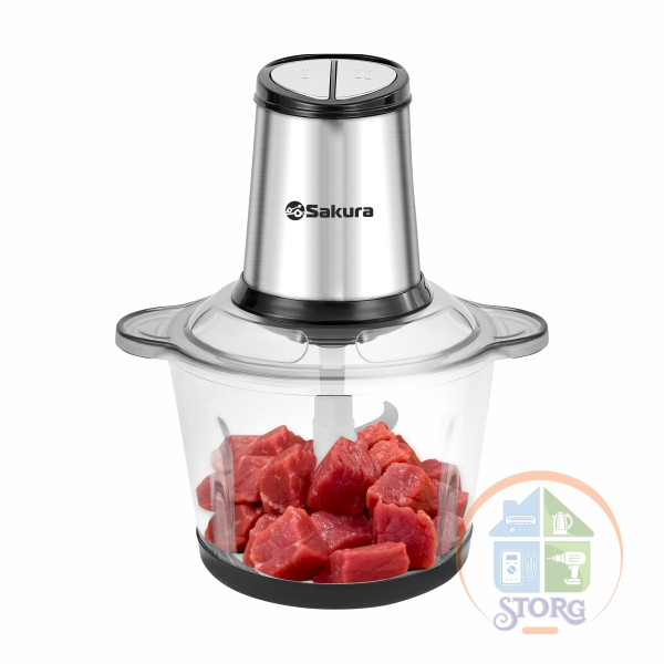 Измельчитель Чоппер SAKURA SA-6269BS, 800Вт, чаша 3 л, стеклянный, 2 скорости