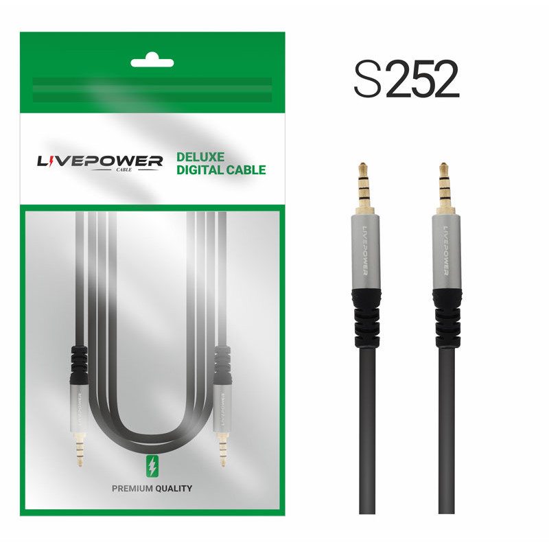 Кабель Аудио Premium H227 AUX Jack 3,5mm M/M 4pin 1800mm (20pcs)
