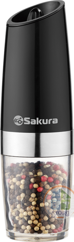 Перцемолка гравитационная SAKURA SA-6643BK, автомат. включается при переворачивании,подсветка, 6хААА