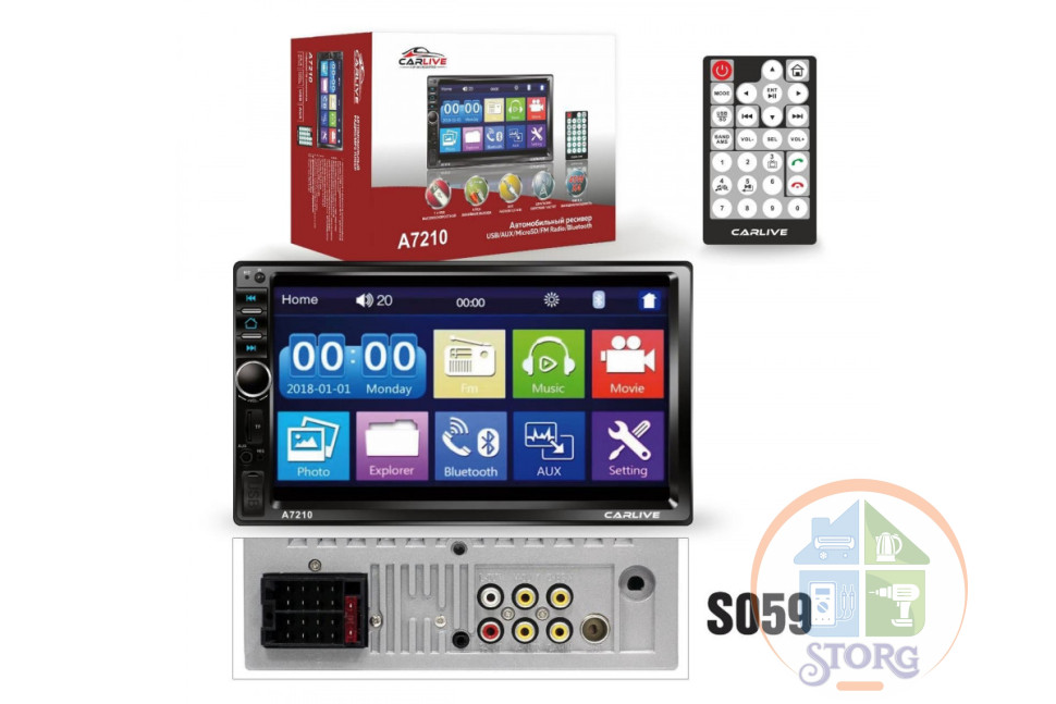 Автомагнитола Двухдиновая CarLive A7210 Mp5.Bluetooth. Сенсорынй дисплей 7"