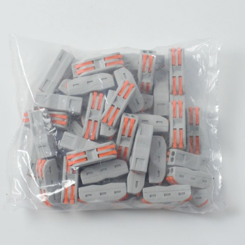 Клемма пружинная быстрозажимная SPARTUM PCT-222 проходная 2-х контактная (уп.50шт)