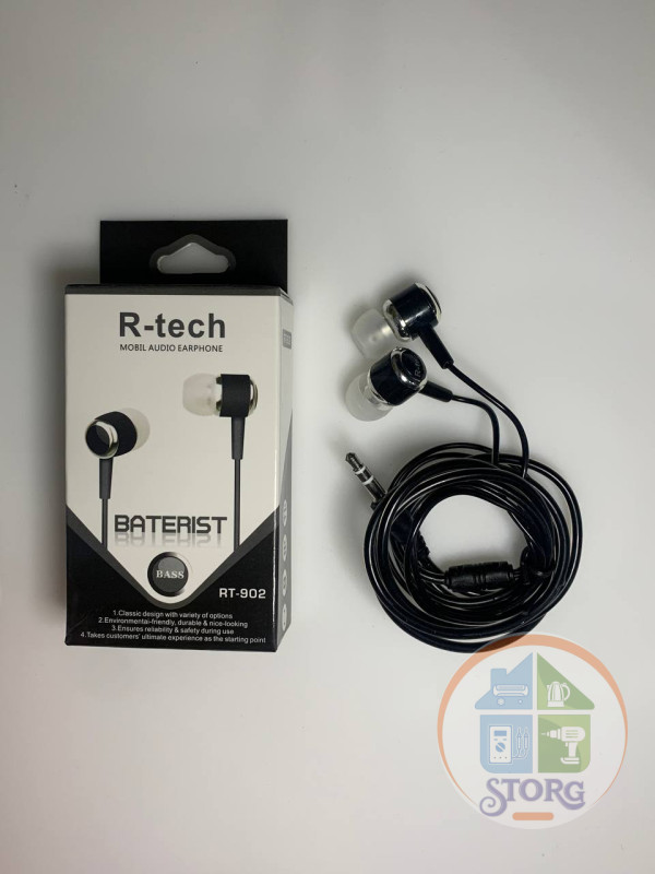 Вакуумные внутриканальные наушники R-Tech RT-902 (Черный)