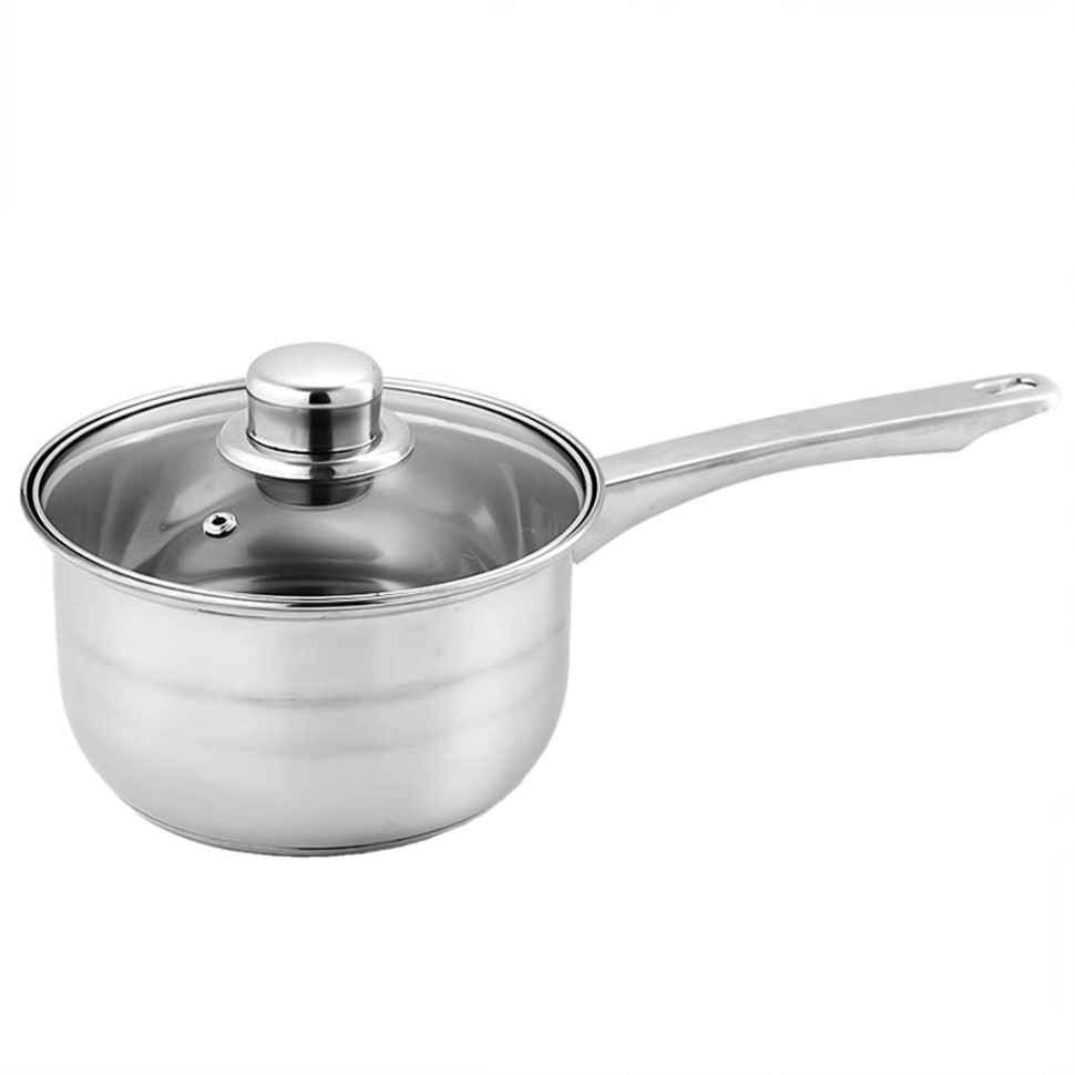 Ковш WEBBER BE-155/2, из нерж стали со стеклянной крышкой, d=16, 1.9 л (12)