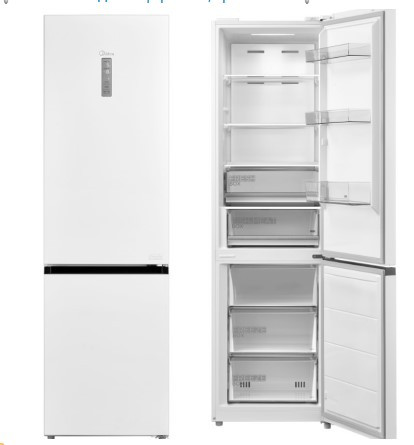 Холодильник Midea MDRB522MGE01OD No Frost, Общий об.402л , дисплей, 59.5см х 201см х 66см