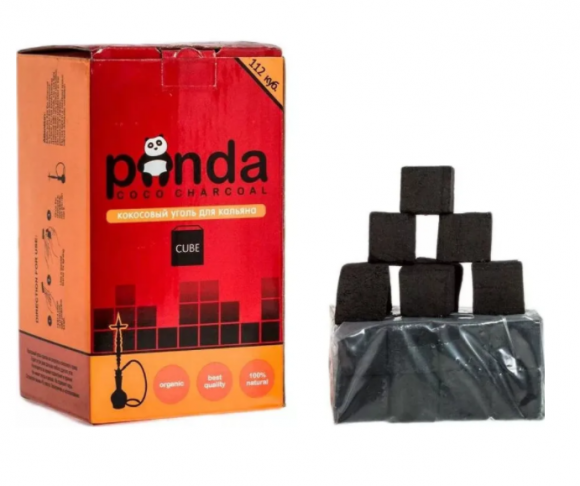 Уголь для кальяна Panda Red Cube — 22x22x22 мм, 112 кубиков, 1кг