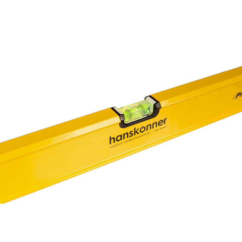 Уровень алюминиевый Hanskonner HK2015-03-1000, 1000мм, 2 колбы, фрезерованный, точность 0.5 мм/м