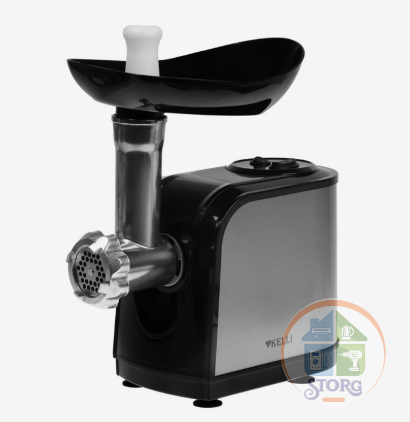 Мясорубка электрическая KELLI KL-5002, 2600Вт, 2 скорости, реверс, 3 насадки