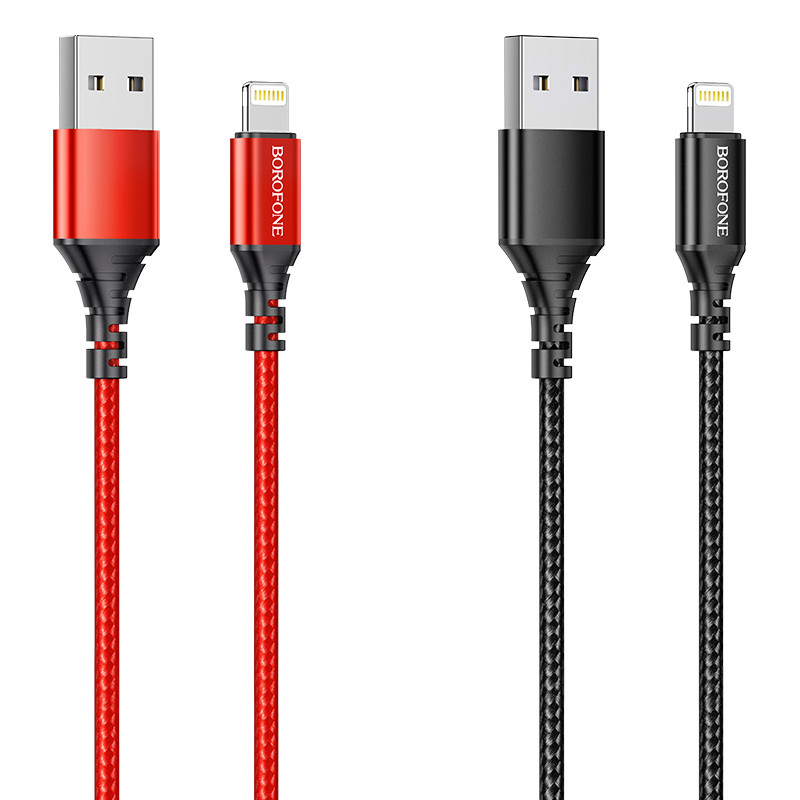 USB Кабель BOROFONE BX54 Ultra bright lightning 1м (красный)