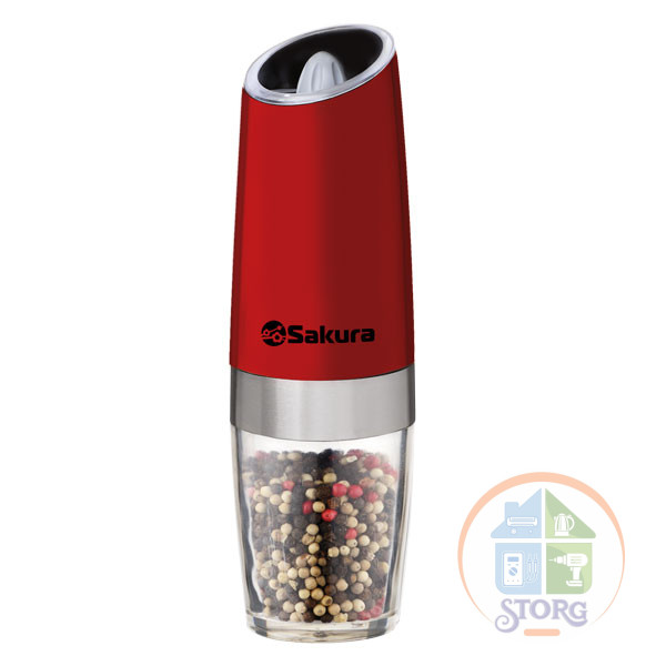 Перцемолка гравитационная SAKURA SA-6643R, автомат. включается при переворачивании,подсветка, 6хААА