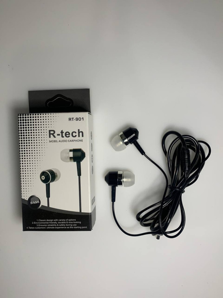 Вакуумные внутриканальные наушники R-Tech RT-901 (Черный)