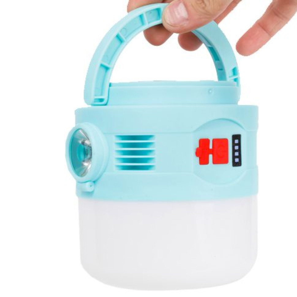 Фонарь кемпинговый светодиодный IR-1866, 5реж., съём. АКБ 18650, солнечная панель , освещение 360º
