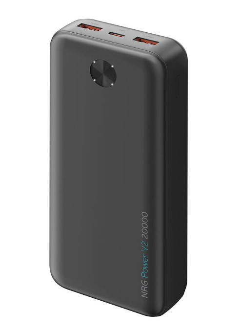 Внешний аккумулятор Power Bank NRG Power Deppa V2, 20000мАч, 2А, 2×USB‑A, LED‑индикатор, Черный