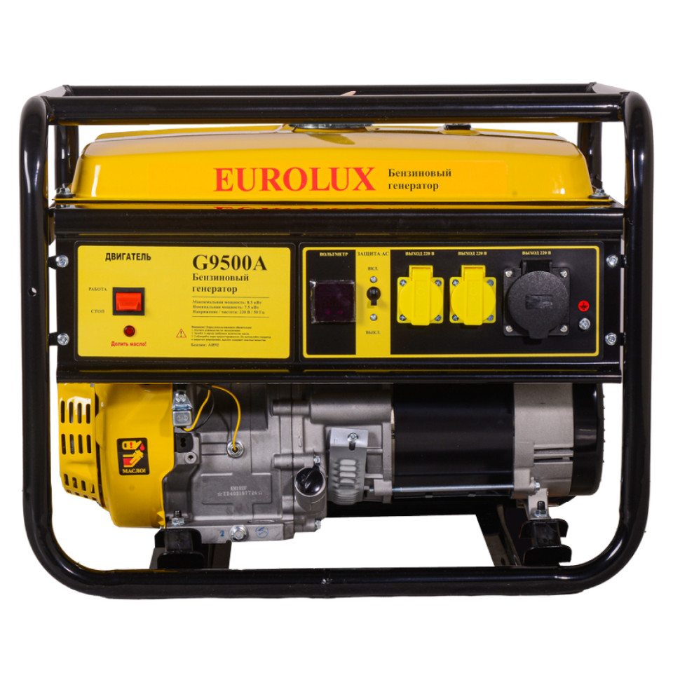 Генератор бензиновый EUROLUX G9500A (8.5кВт, 220В, 17л.с. бак 25л) Генератор бензиновый EUROLUX G9500A (8.5кВт, 220В, 17л.с. бак 25л)
