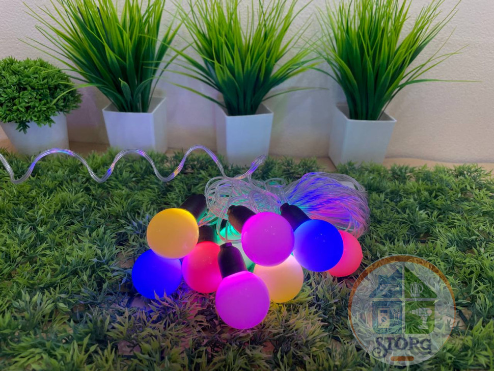 Гирлянда S-TORG Шарик большой матовый цветной LED арт.РА-25 Супер яркая ! Топ продаж