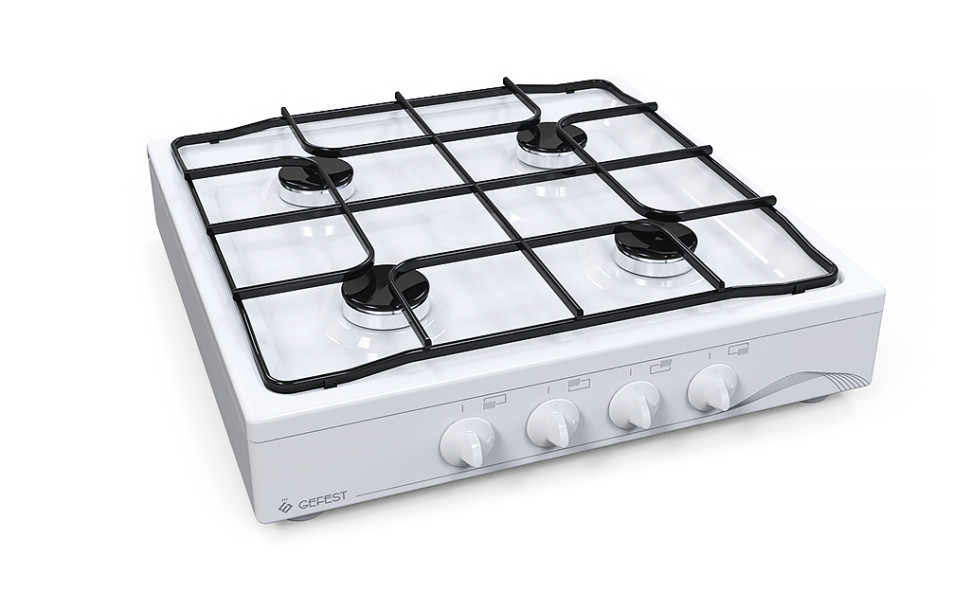Плита газовая GEFEST ПГ 900-03, белый, 4-конфорочный, эмалированная сталь, ГАЗ-КОНТРОЛЬ Беларусь