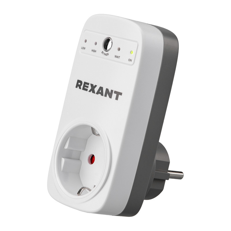 Отсекатель напряжения устройство защиты по напряжению REXANT «вилка-розетка» 16А Отсекатель напряжения устройство защиты по напряжению REXANT «вилка-розетка» 16А