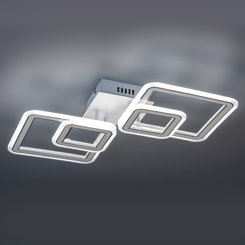 Люстра потолочная LED димм SERENITA ДУ 3 режима 650х320х85 84Вт 26м2, белый/хром 52935 8 Ritter Люстра потолочная LED димм SERENITA ДУ 3 режима 650х320х85 84Вт 26м2, белый/хром 52935 8 Ritter