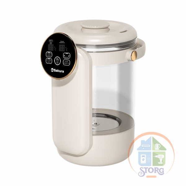 Термопот SAKURA SA-1374W Premium (Белый, 4.5л, стеклянный, LCD сенсор, 13 темп.режима, замок,таймер)