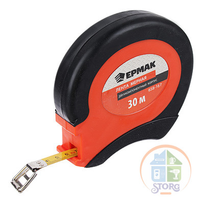 Лента мерная ЕРМАК, металл 30м, двукомп.корпус