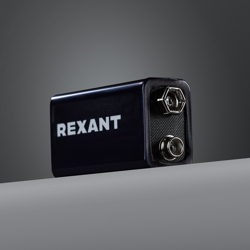 Элемент питания "Крона" REXANT 6LR61/1BL, 9В, алкалиновая