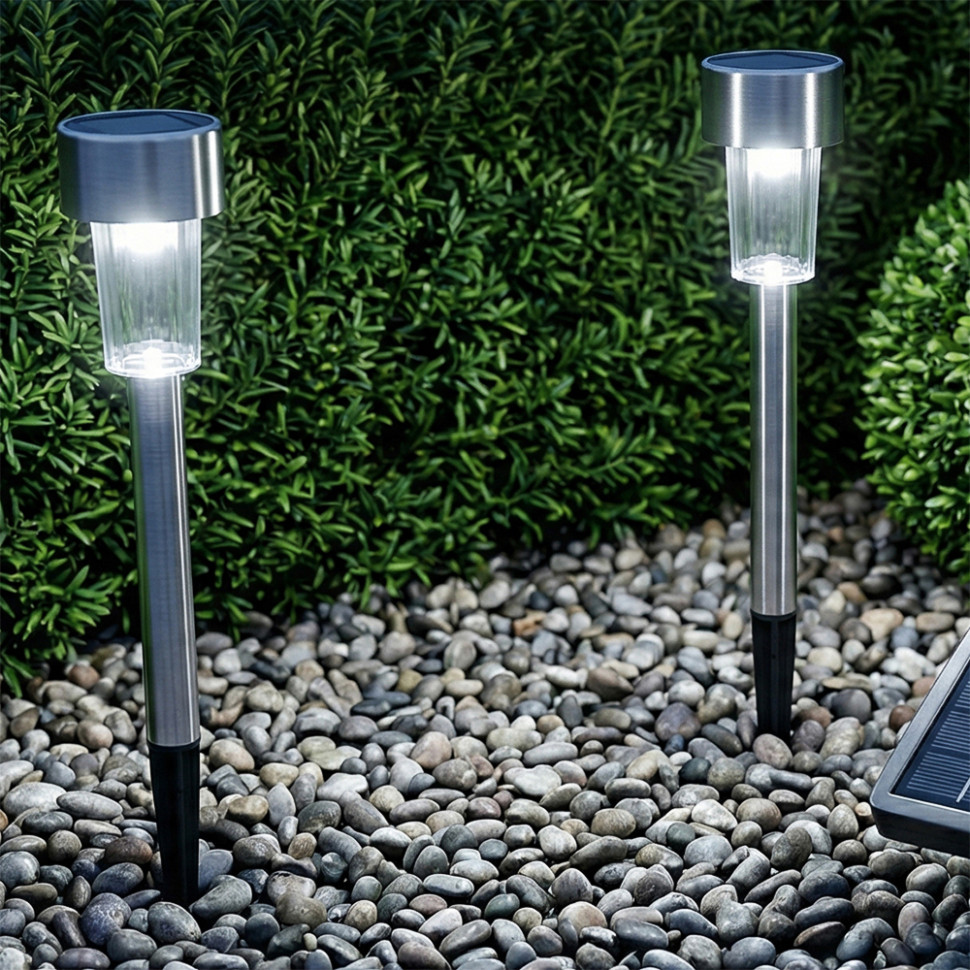 Фонарь садовый на солнечной батарее INBLOOM 30х4.7см, 1LED, 1.2V 40mAh Ni-MH, пластик, нерж.сталь