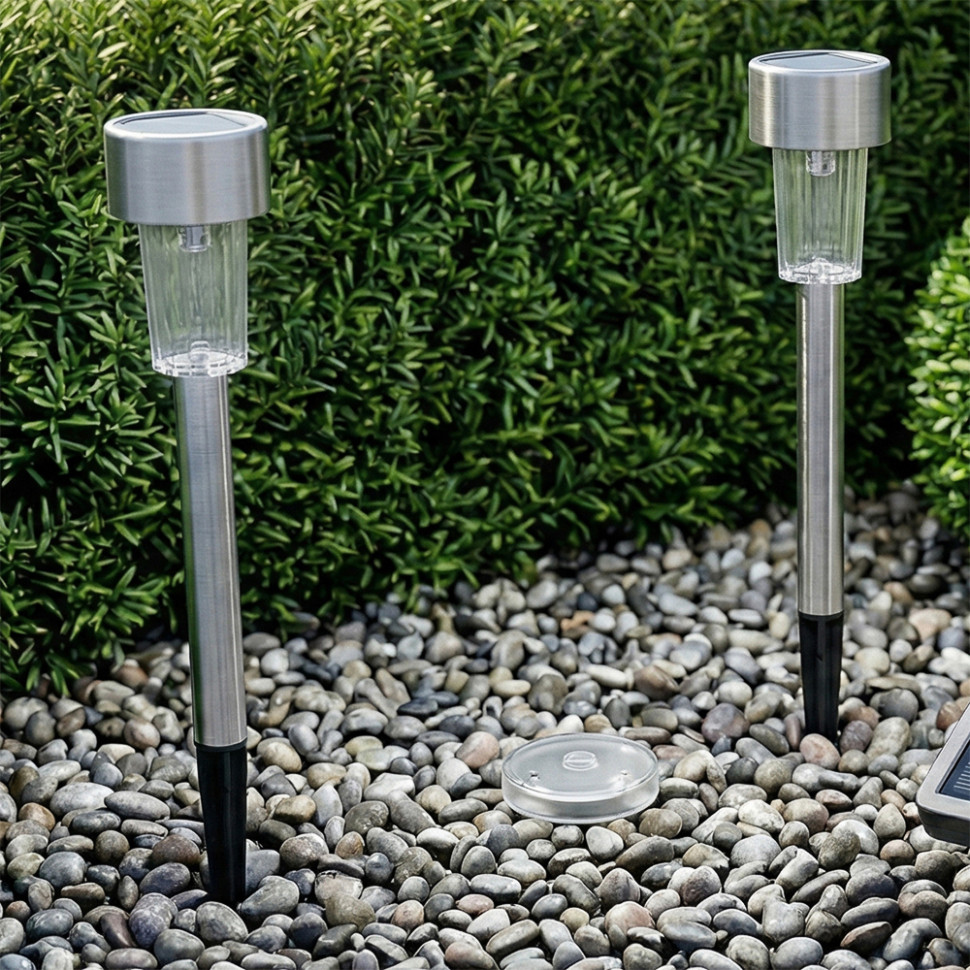 Фонарь садовый на солнечной батарее INBLOOM 30х4.7см, 1LED, 1.2V 40mAh Ni-MH, пластик, нерж.сталь