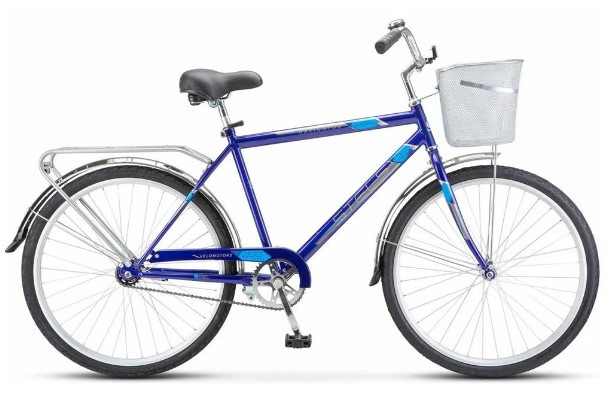 Велосипед STELS Navigator-200 С 26" Z010 LU101679 LU095262 19" Синий 2023 +корзина