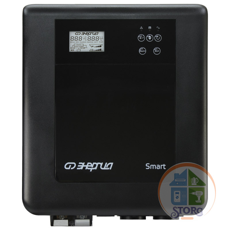 Источник бесперебойного питания ЭНЕРГИЯ Smart.2 1000W, AGM, Gel, LiFePO4, точн.± 10% (от сети), ± 5%