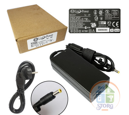 Блок питания для ноутбука Live-Power MG307  for HP  18.5V/3.5A  4.8*1.7 (угловой-штекер)