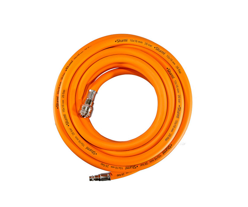 Шланг для компрессора резинов/ПВХ 15 м диам 10x16 мм соедин rapid Sturm! 1700-03-15