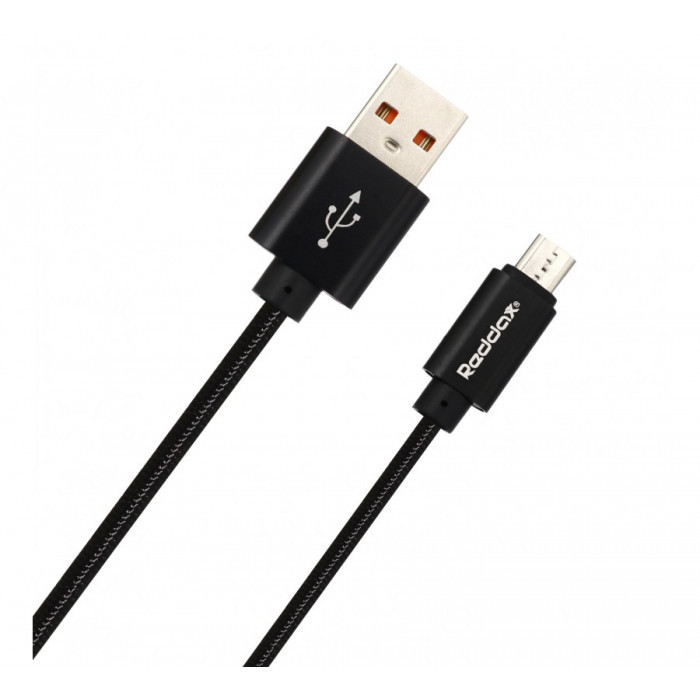 USB кабель Reddax RDX-310 micro usb 2м в оплетке чёрный