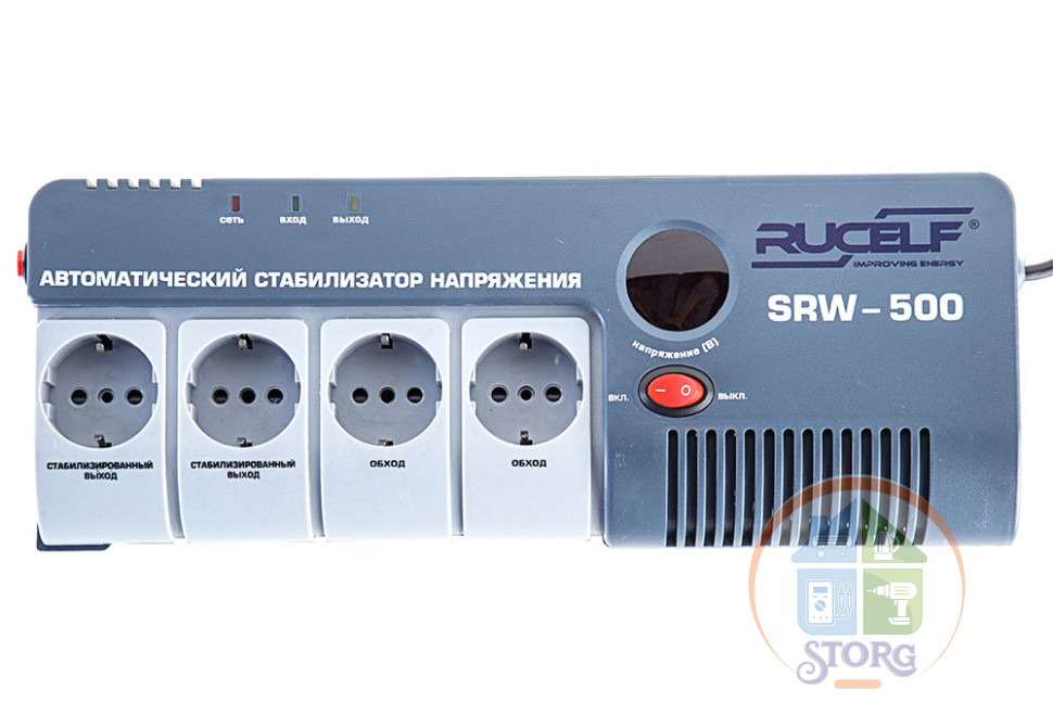 Стабилизатор напряжения релейный RUCELF SRW-500-D (500ВА, 140-260В, 12 мес гарантия)