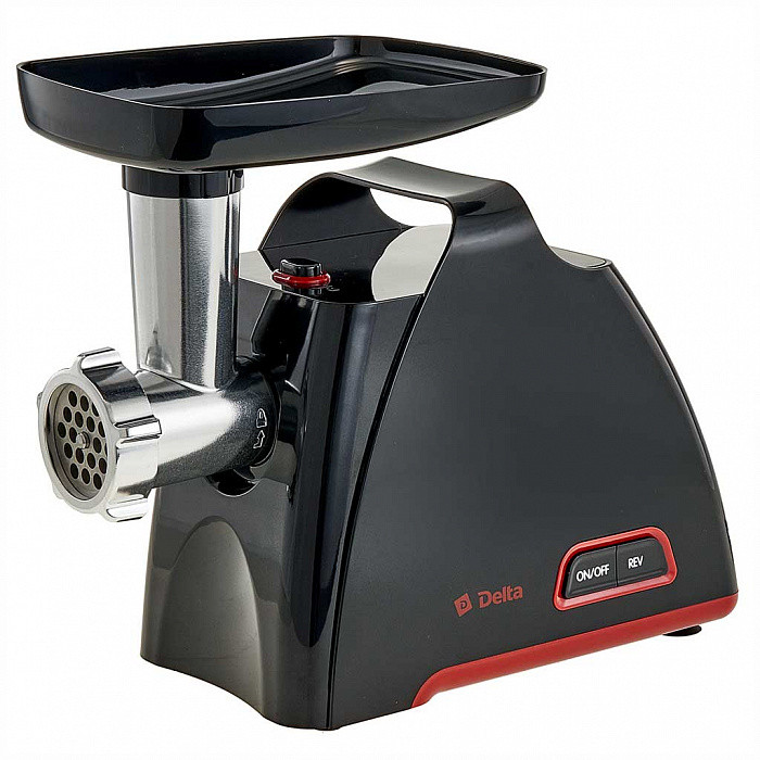 Мясорубка электрическая DELTA DL-6105M (Черн/Красн;Мощность 2000Вт;Реверс;Насадка для колбас/кеббе)