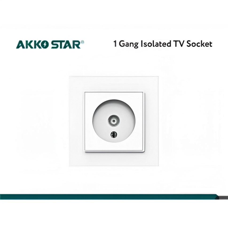Розетка-ТВ проходная AKKOSTAR белый (уп.10шт)