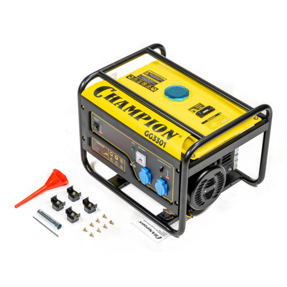 Генератор бензиновый Champion GG3301 (2.8/3.1кВт, 220В, 4-такт., ручной, AVR, бак 16л)