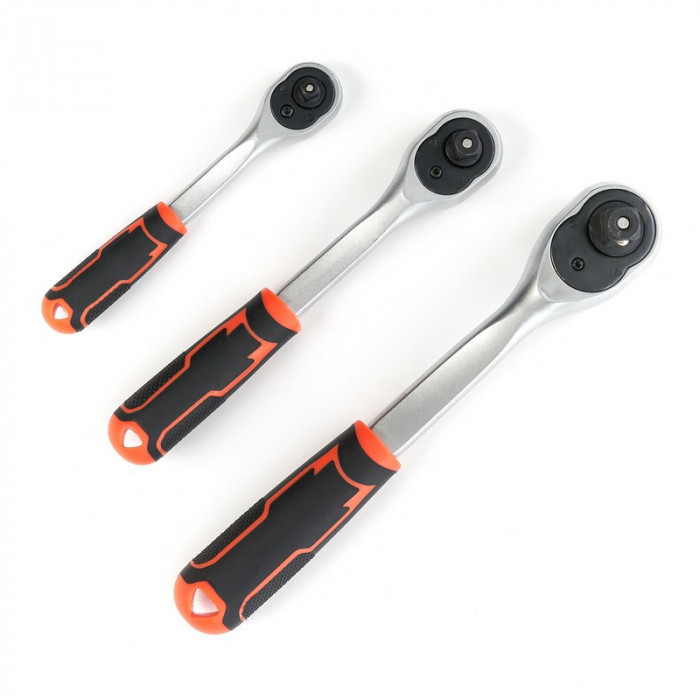 Набор трещоток 72 зуба 1/2 3/8 1/4 3 предмета KINGQUEEN WIB-24