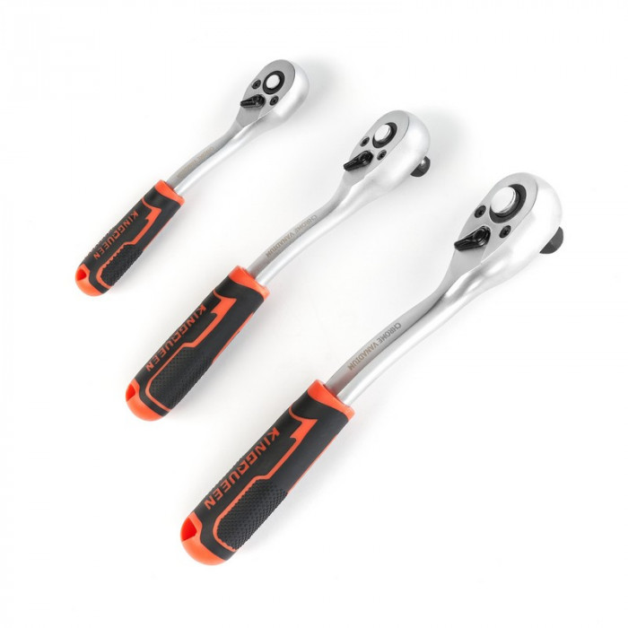 Набор трещоток 72 зуба 1/2 3/8 1/4 3 предмета KINGQUEEN WIB-24