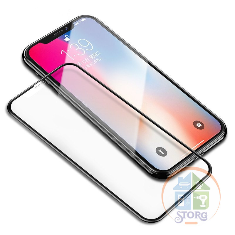 Стекло 9D для iPhone Xs/X (Белый)