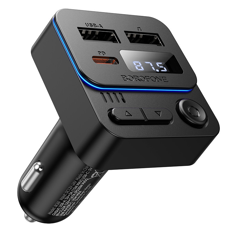 АЗУ Bluetooth FM-Трансмиттер BOROFONE BC60 Hero 35W(1A1C) car BT FM transmitter