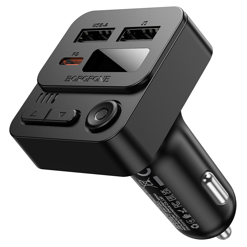 АЗУ Bluetooth FM-Трансмиттер BOROFONE BC60 Hero 35W(1A1C) car BT FM transmitter