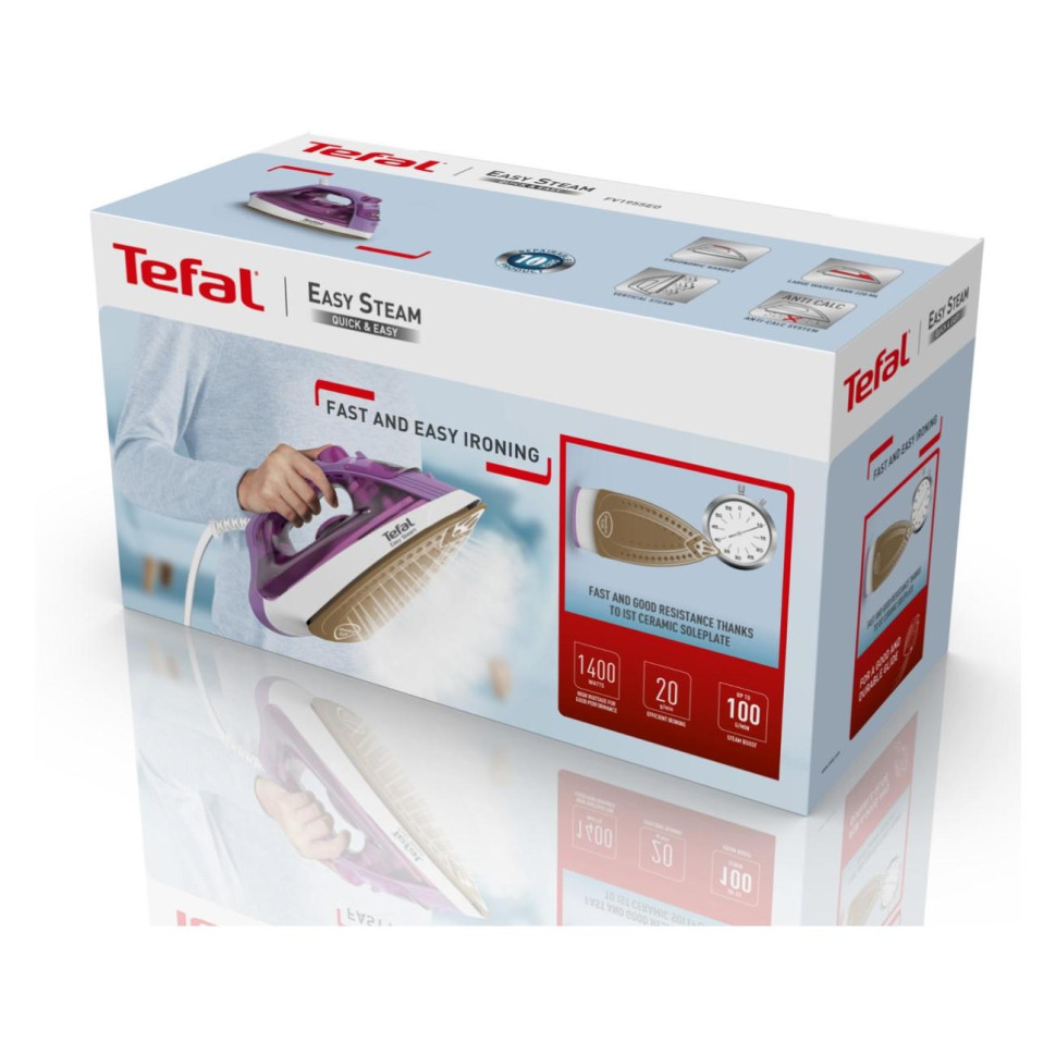 Утюг Tefal FV1955E0 Steam Essential 2 1400Вт фиолетовый/белый